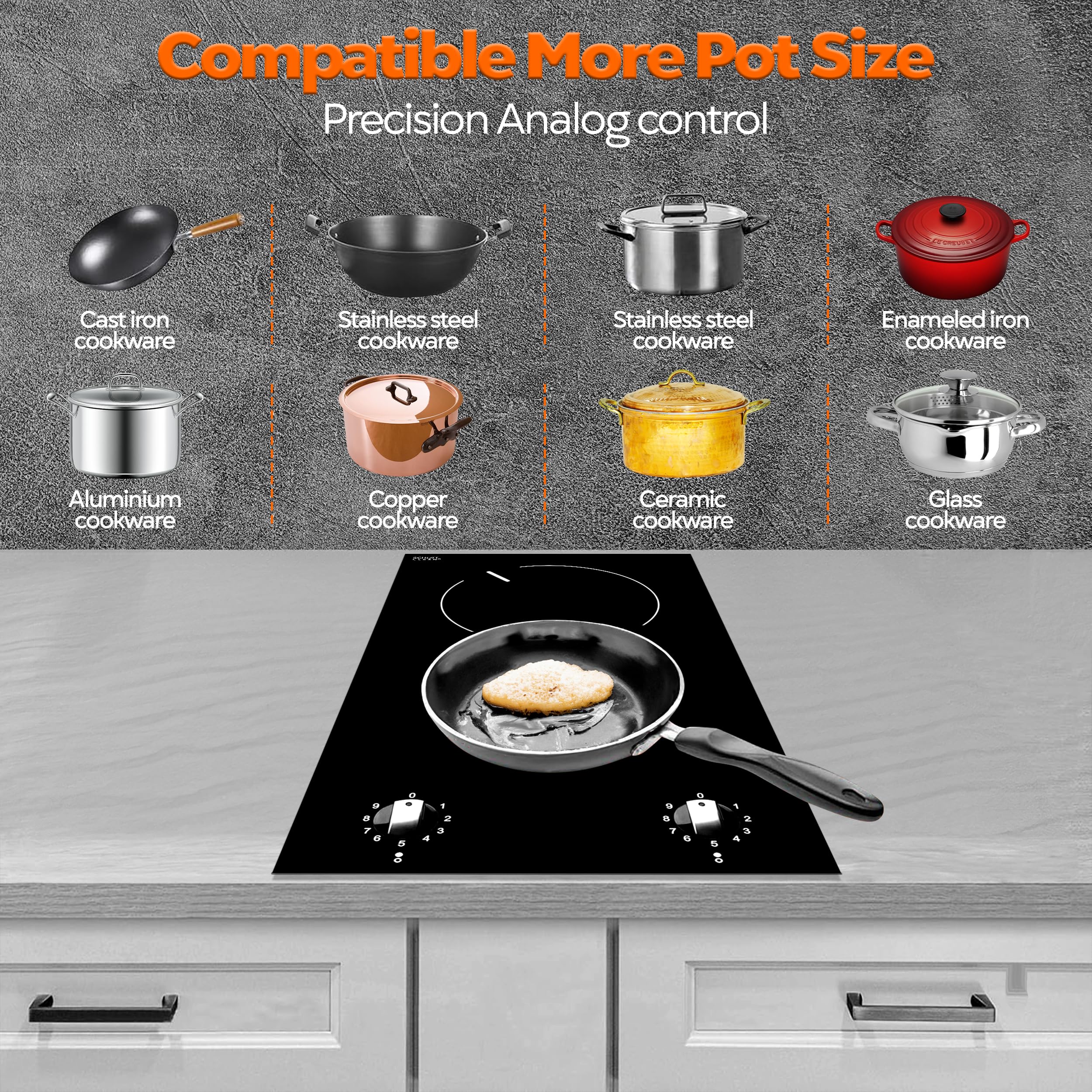 Amazon.com: Ramblewood 2 Burner Electric Cooktop, EC2-30